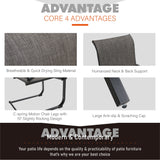 7-Piece Patio Dining Sets , 6 Textilene Fabirc Chairs and 1 Metal Table with 2.1'' Umbrella Hole