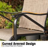 7-Piece Patio Dining Sets , 6 Textilene Fabirc Chairs and 1 Metal Table with 2.1'' Umbrella Hole