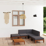 7 Piece Patio Lounge Set with Cushions Solid Acacia Wood