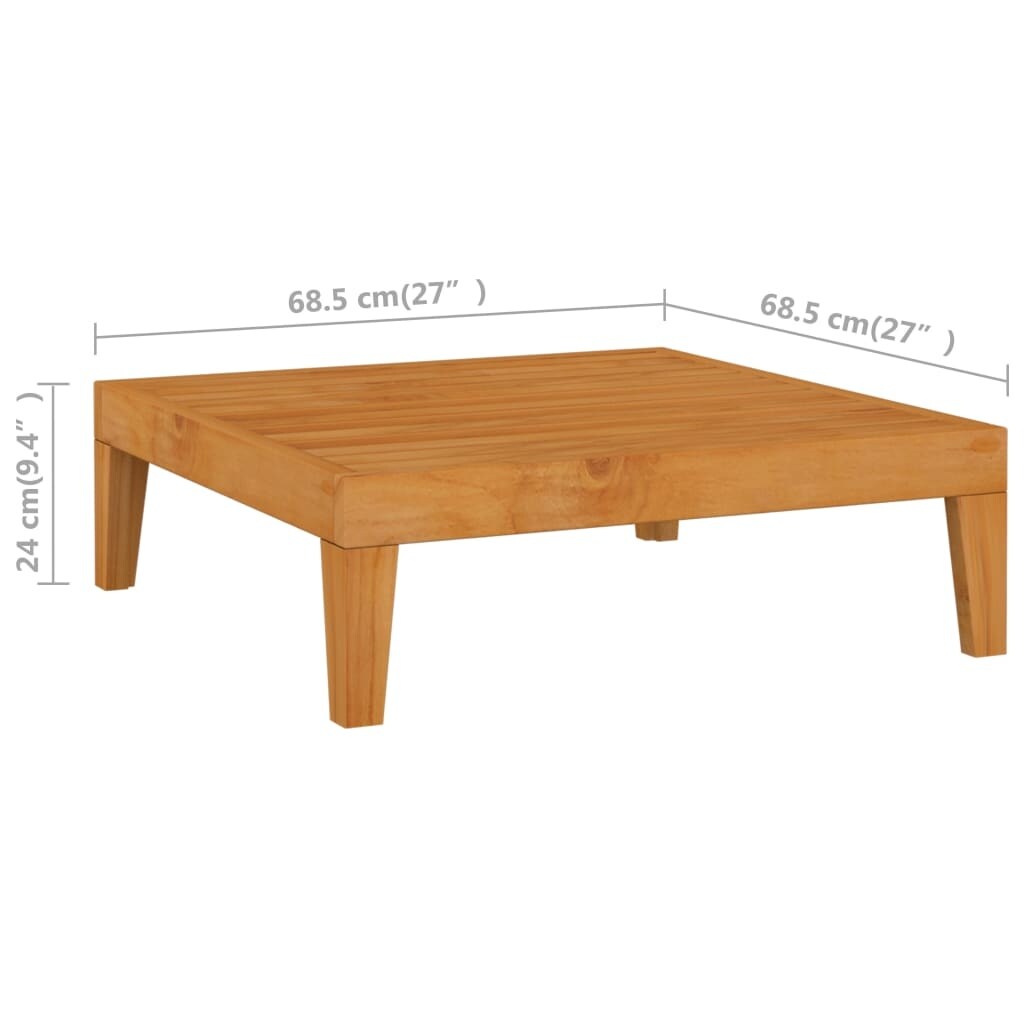 7 Piece Patio Lounge Set with Cushions Solid Acacia Wood