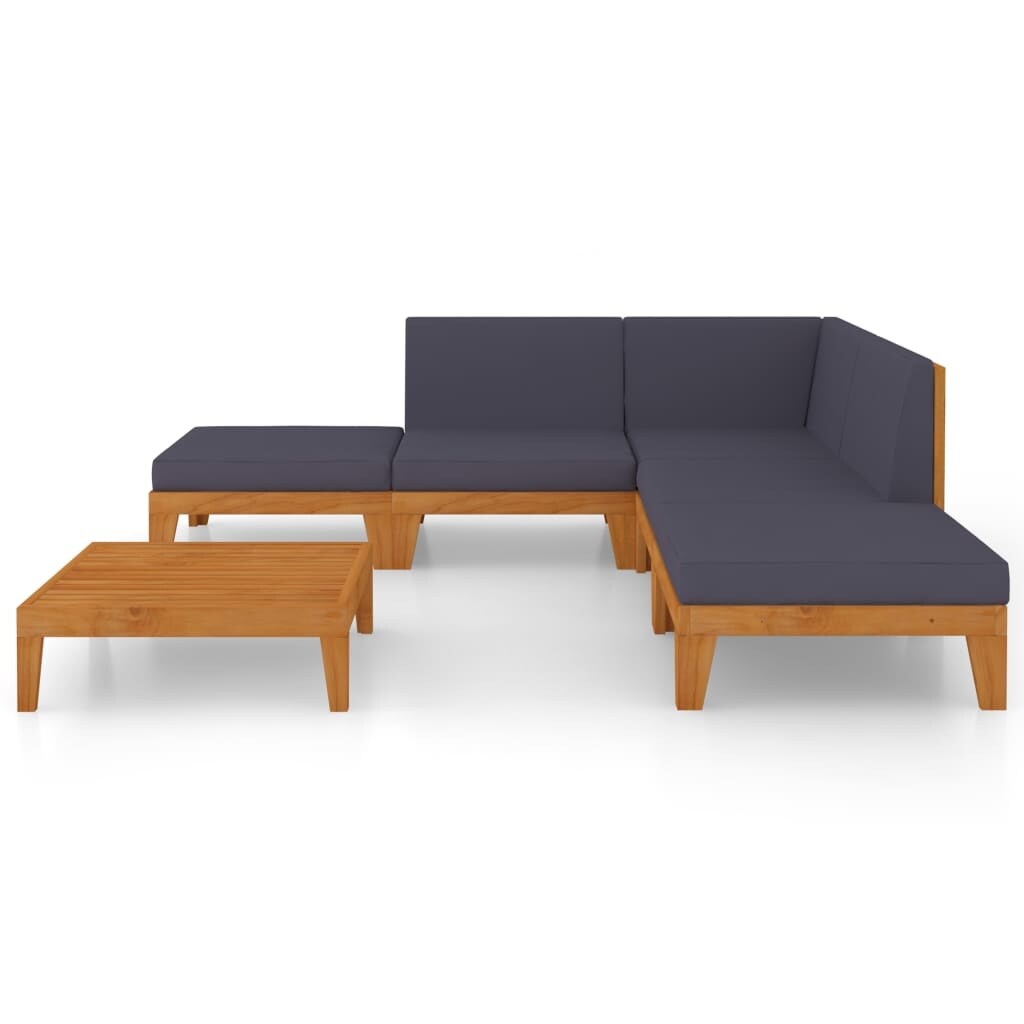 7 Piece Patio Lounge Set with Cushions Solid Acacia Wood