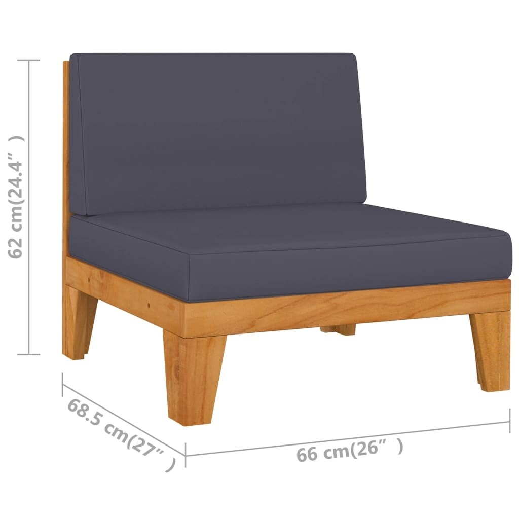 7 Piece Patio Lounge Set with Cushions Solid Acacia Wood