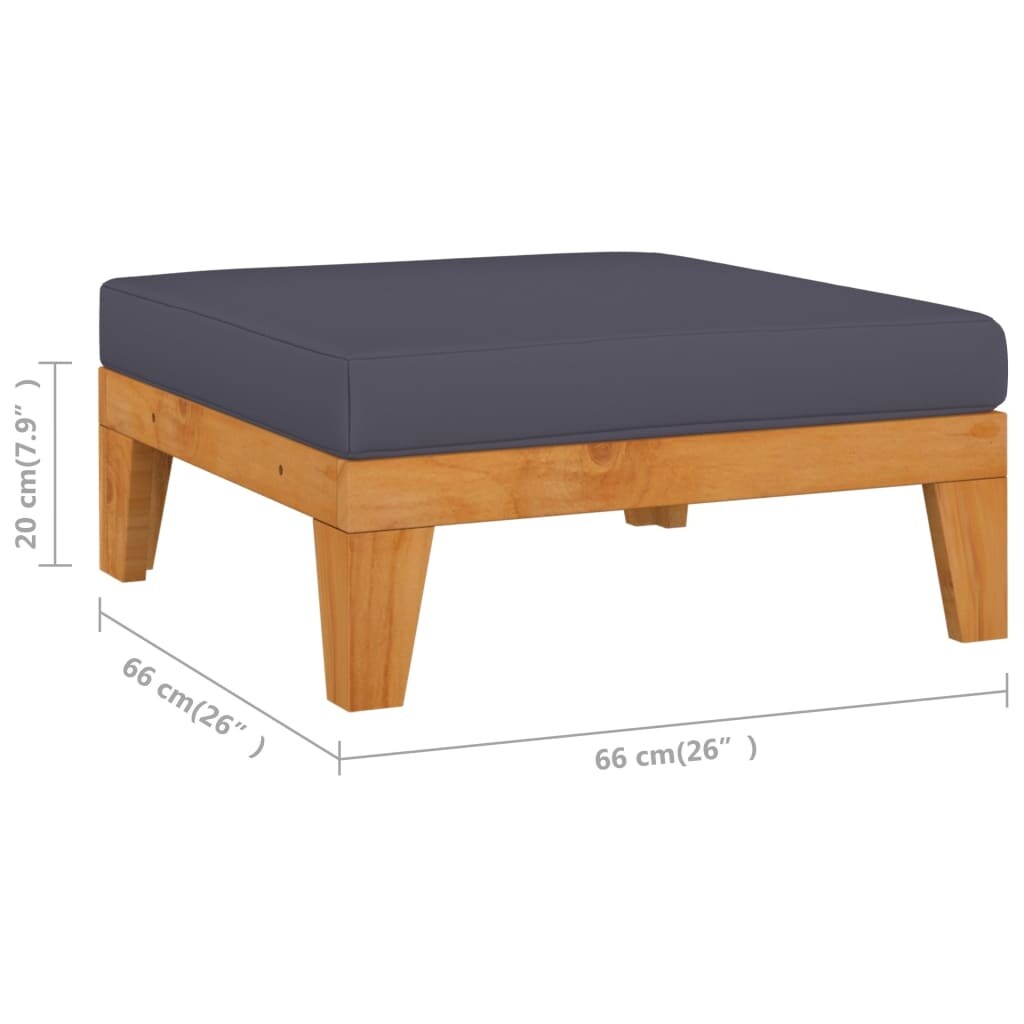 7 Piece Patio Lounge Set with Cushions Solid Acacia Wood