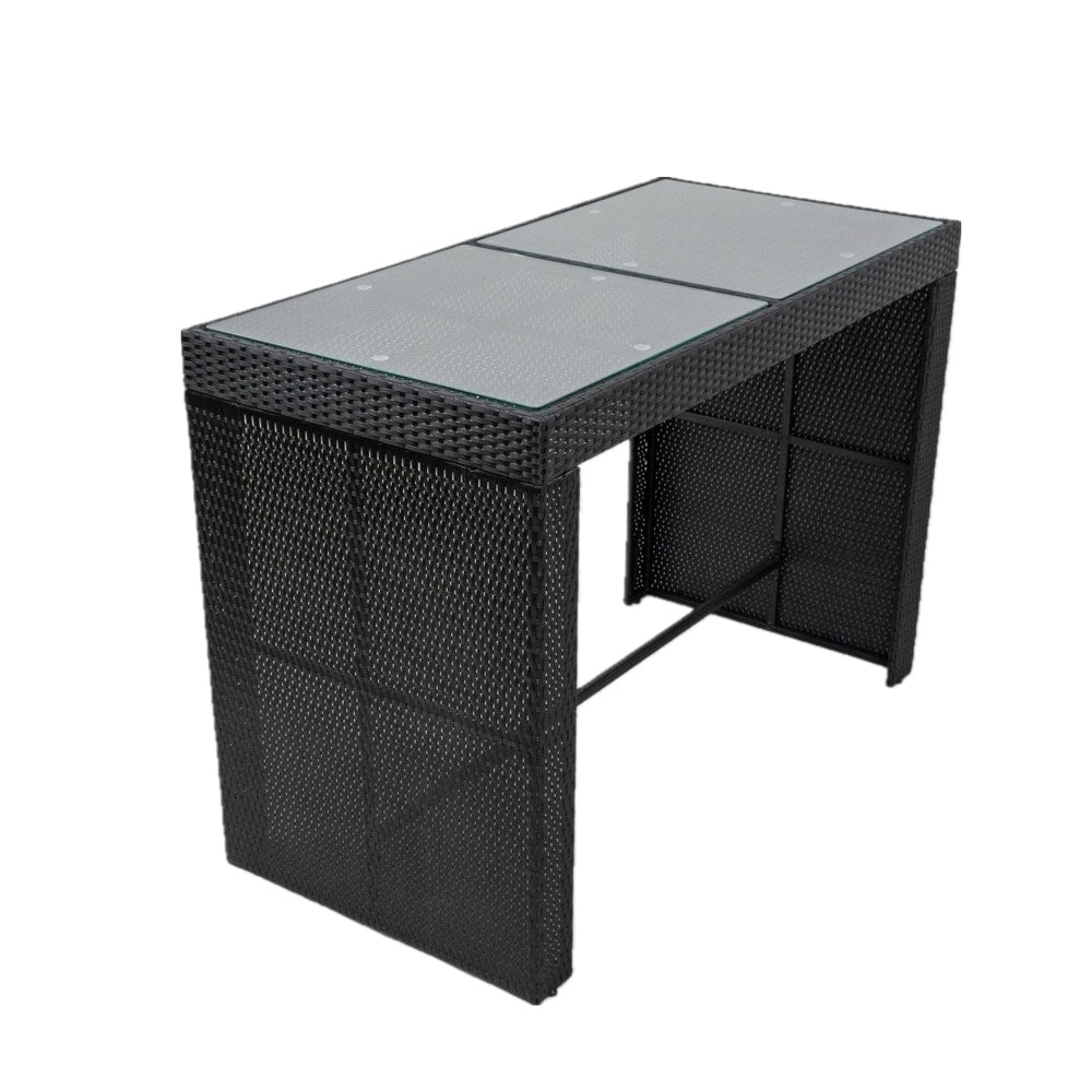 7 Piece Patio Outdoor Furniture Bar Set with 6 Stools