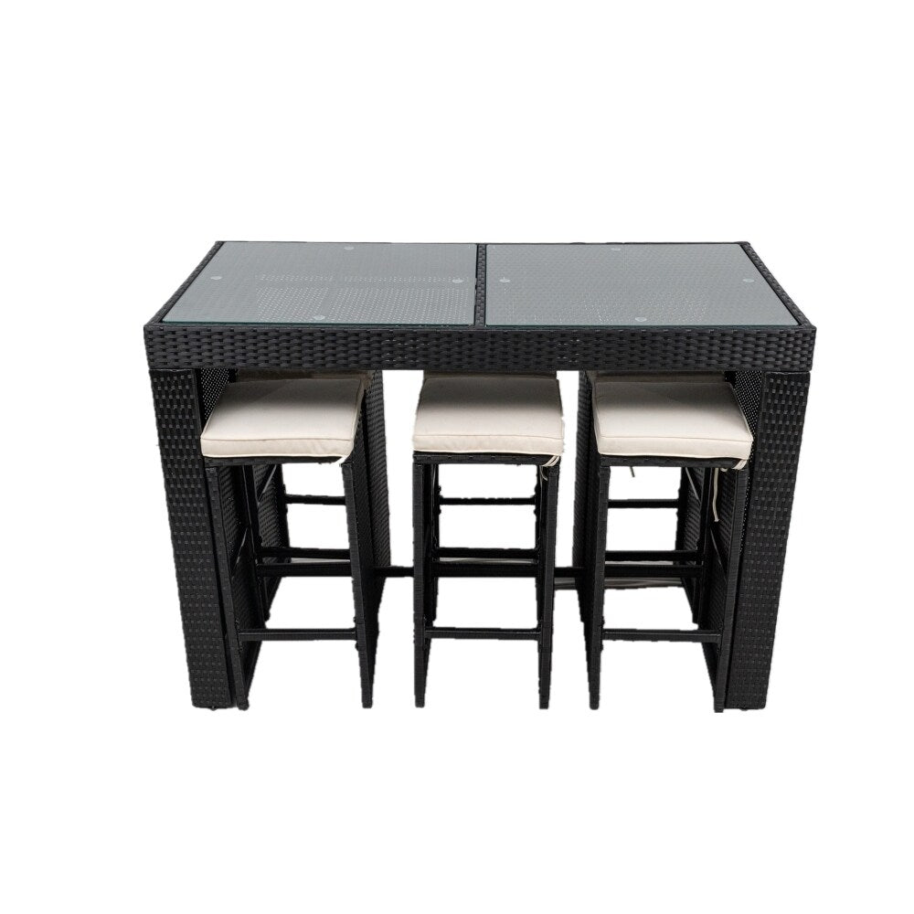 7 Piece Patio Outdoor Furniture Bar Set with 6 Stools