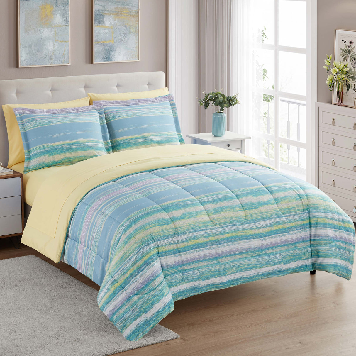 7-Piece Printed Bed in a Bag Comforter and Sheet Sets