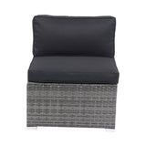 7-Piece Rattan Patio Sofa Set with Canopy