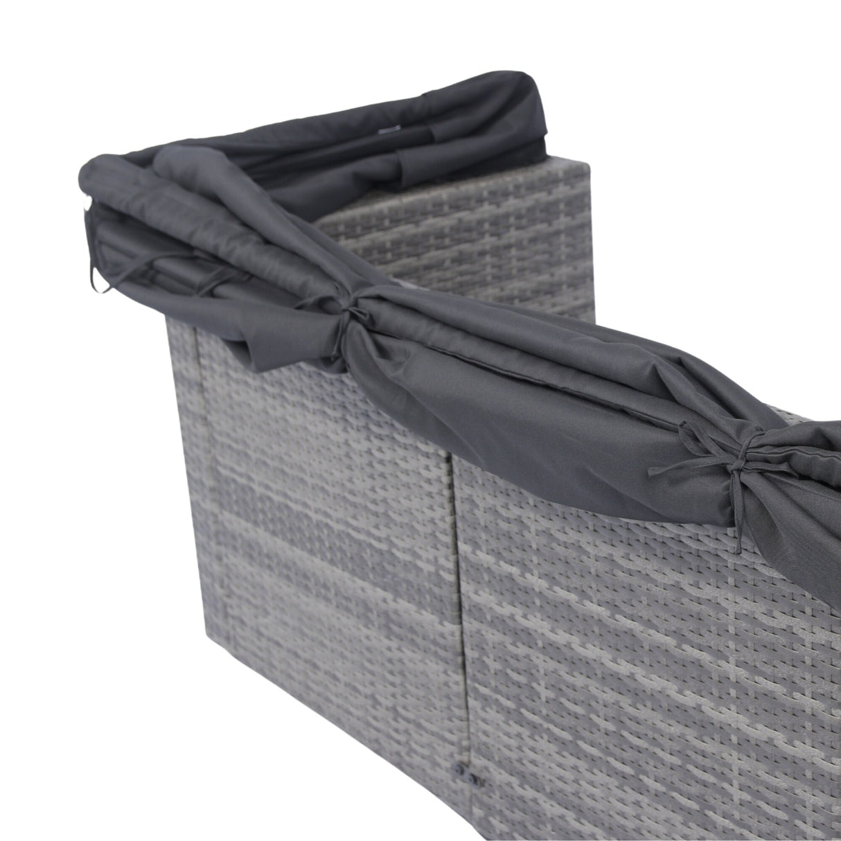 7-Piece Rattan Patio Sofa Set with Canopy