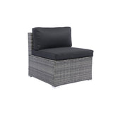 7-Piece Rattan Patio Sofa Set with Canopy