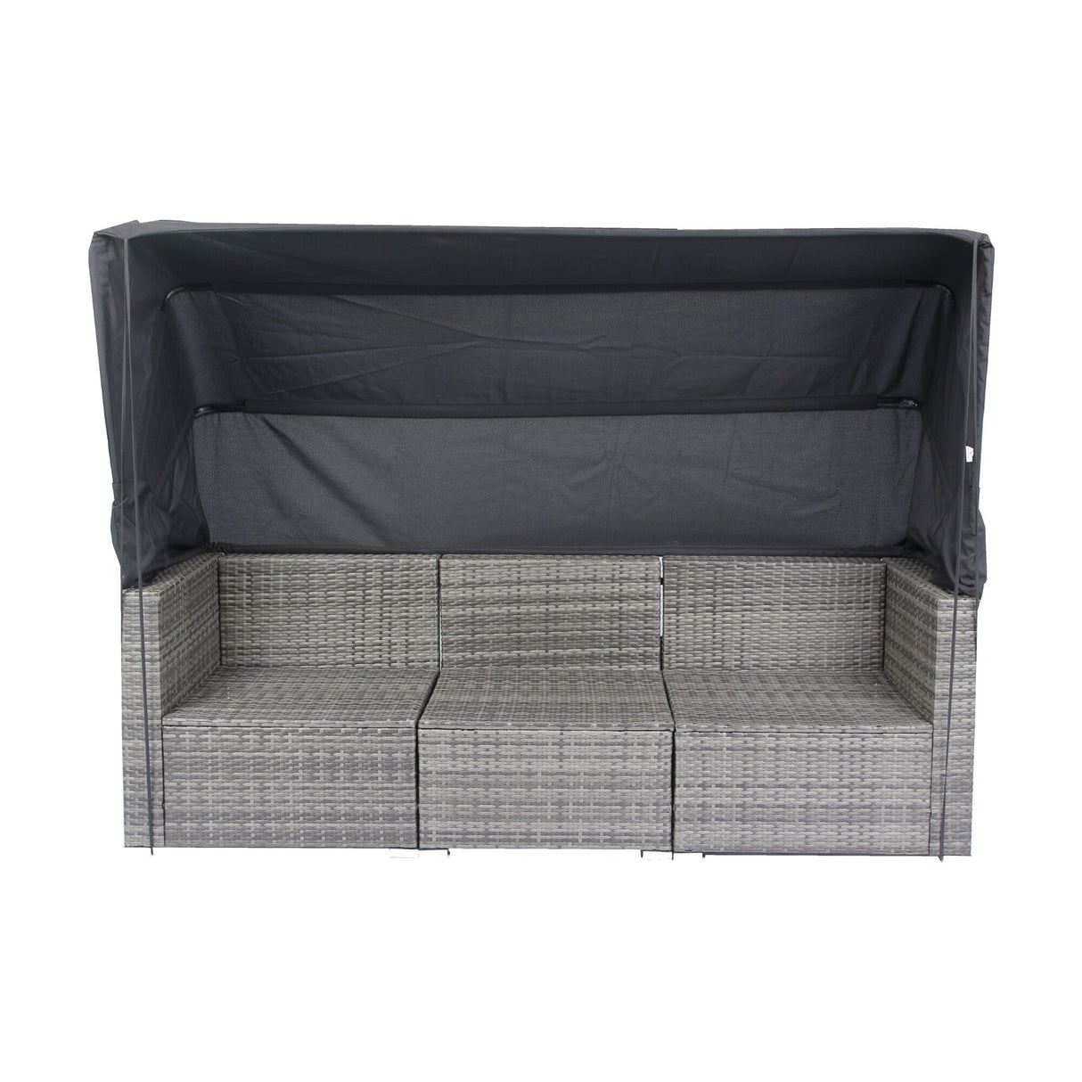 7-Piece Rattan Patio Sofa Set with Canopy