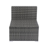 7-Piece Rattan Patio Sofa Set with Canopy