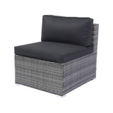 7-Piece Rattan Patio Sofa Set with Canopy