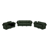 7 Piece Sofa Set with One 3-Seater Sofa and Two 2 Loveseats