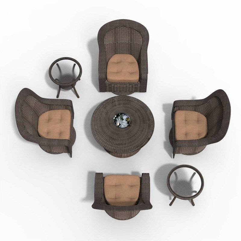 7-Piece Swivel Chairs Chat Set with Round Coffee Table