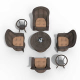 7-Piece Swivel Chairs Chat Set with Round Coffee Table