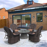 7-Piece Swivel Chairs Chat Set with Round Coffee Table