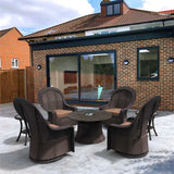 7-Piece Swivel Chairs Chat Set with Round Coffee Table