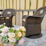 7-Piece Swivel Chairs Chat Set with Round Coffee Table