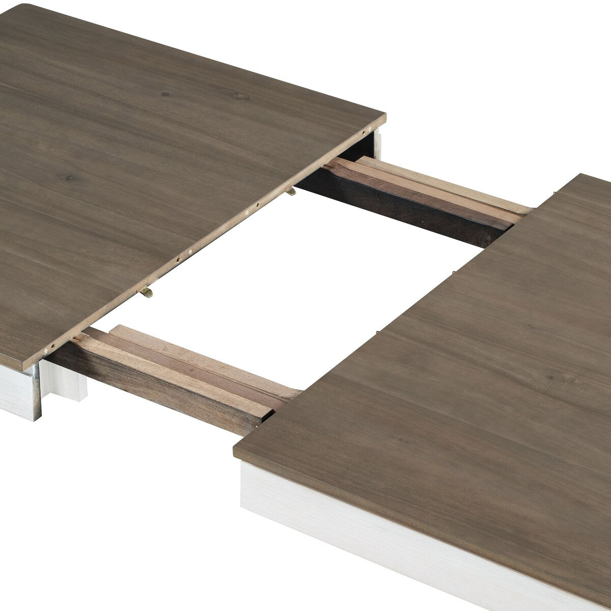 7-Piece Wooden Extendable Dining Table Set with 12" Leaf and 2 Drawers, 6 Chairs