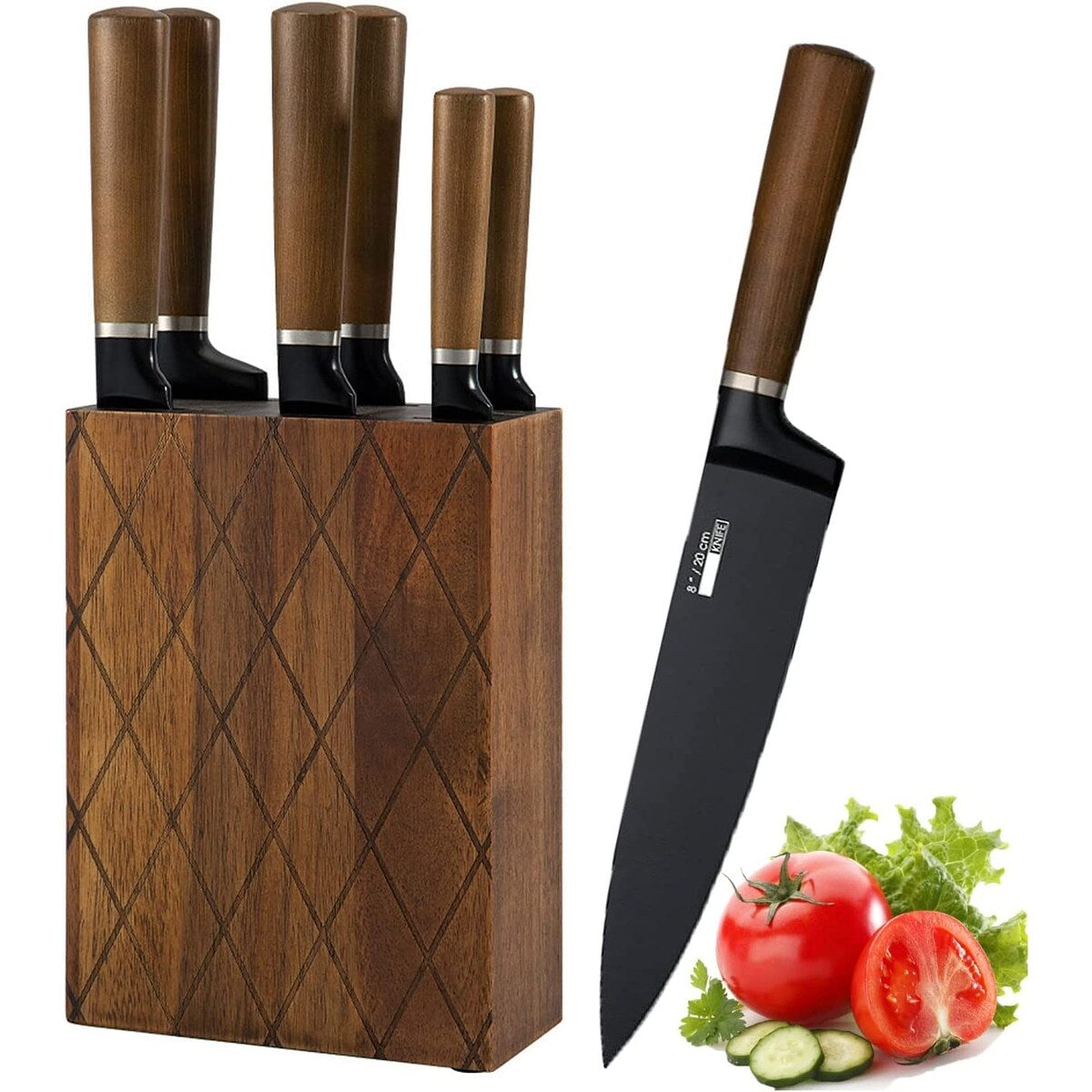 7-Pieces Kitchen Knife Set with Wooden Block