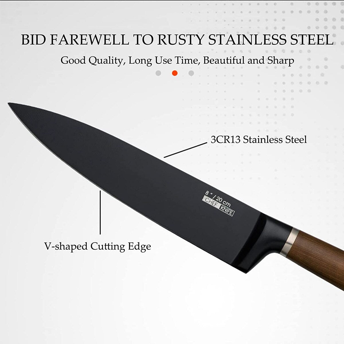 7-Pieces Kitchen Knife Set with Wooden Block