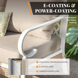 MAISON ARTS 7-Seat Patio Conversation Set, 2/4 x Cushioned Metal Chair, 1 x 2-Seat Sofa,1 x 3-Seat Sofa with Coffee Table
