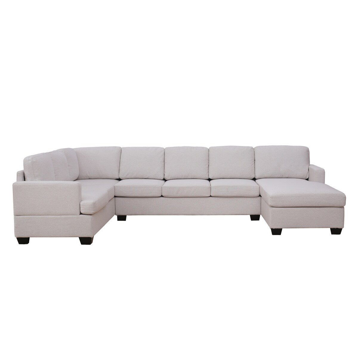 7 Seats Modern Large Upholstered U-Shape Sectional Sofa, Extra Wide Chaise Lounge Couch, with High-Density Sponge Cushion
