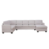 7 Seats Modern Large Upholstered U-Shape Sectional Sofa, Extra Wide Chaise Lounge Couch, with High-Density Sponge Cushion