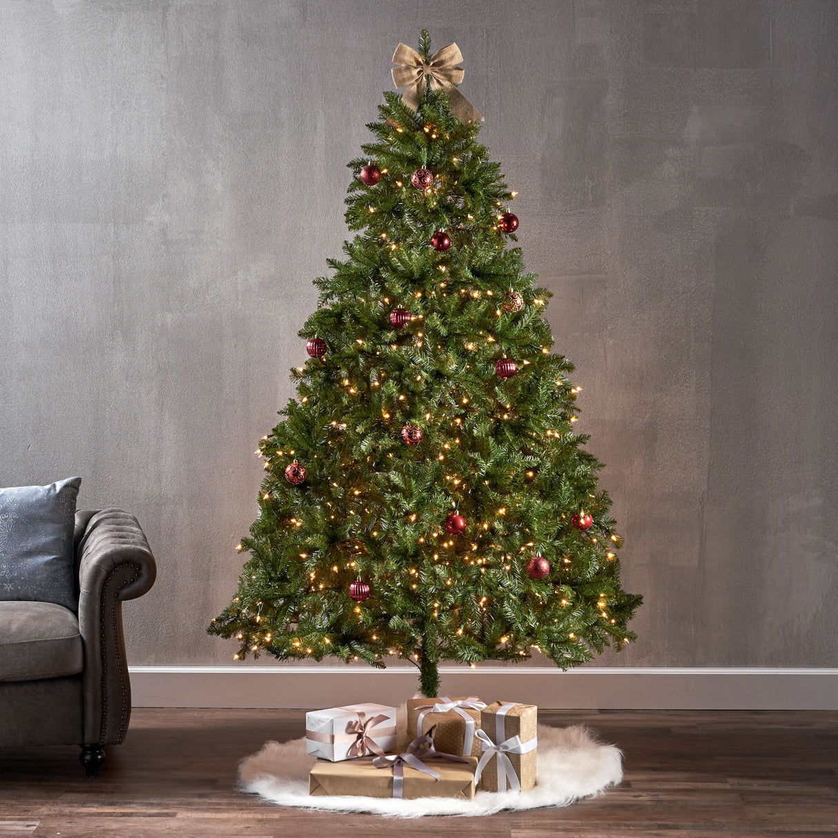 7-foot Fraser Fir Pre-Lit String Light or Unlit Hinged Artificial Christmas Tree by Christopher Knight Home