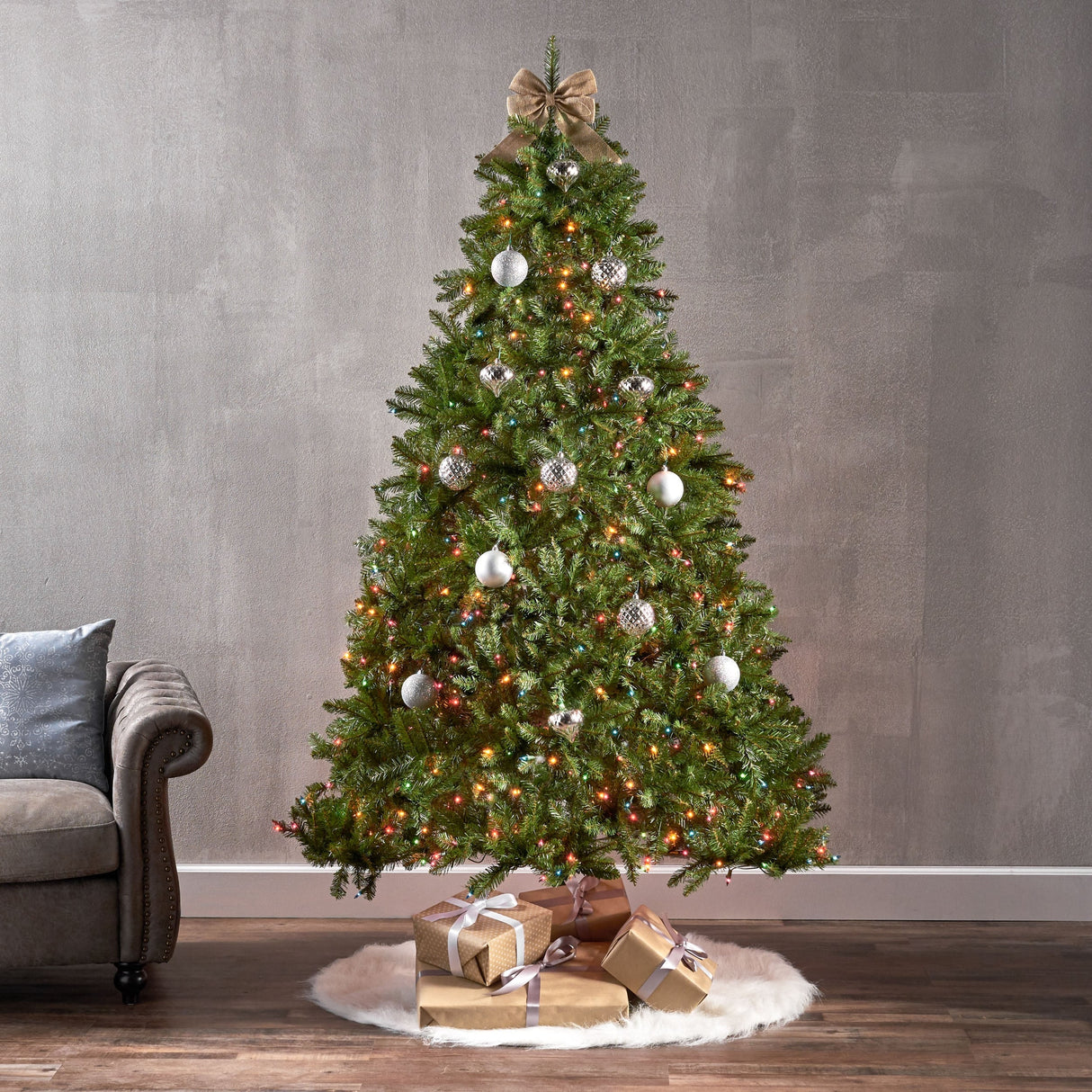 7-foot Fraser Fir Pre-Lit String Light or Unlit Hinged Artificial Christmas Tree by Christopher Knight Home