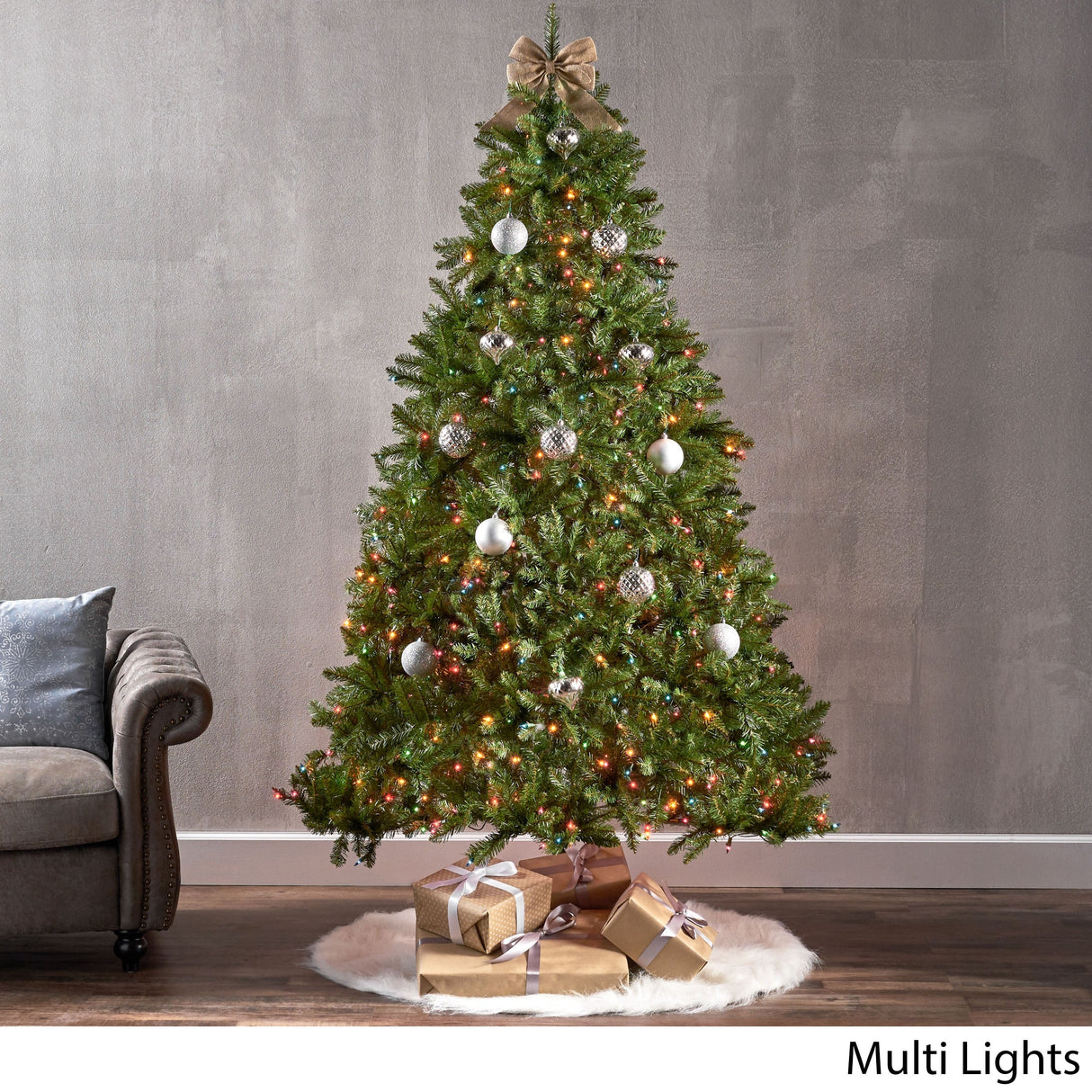 7-foot Fraser Fir Pre-Lit String Light or Unlit Hinged Artificial Christmas Tree by Christopher Knight Home