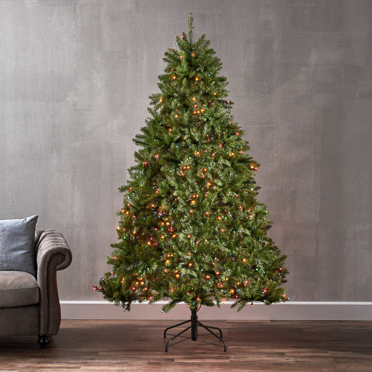 7-foot Fraser Fir Pre-Lit String Light or Unlit Hinged Artificial Christmas Tree by Christopher Knight Home
