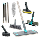 7 in 1 Microfiber Floor Mop Broom Duster Squeegee & Dryer Scrubber Sponge
