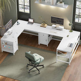 L Shaped Computer Desk Convertible 86.6" Home Office Desk