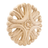 7 in. x 7/8 in. Unfinished X-Large Hand Carved North American Solid Hard Maple Decorative Rosette Applique