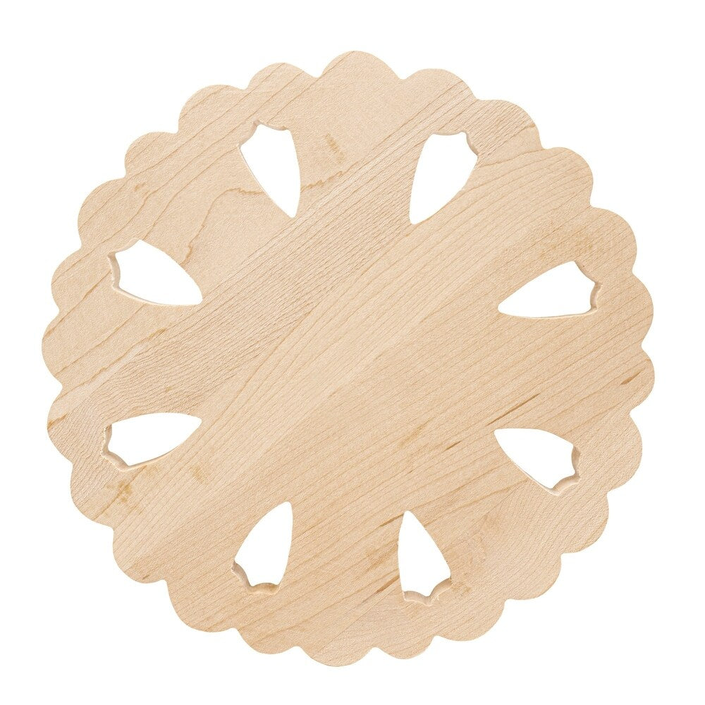 7 in. x 7/8 in. Unfinished X-Large Hand Carved North American Solid Hard Maple Decorative Rosette Applique