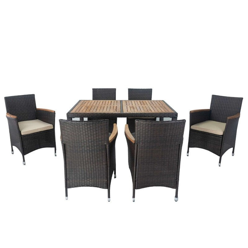 7 piece Outdoor Patio Wicker Dining Set Patio Wicker Furniture Dining Set
