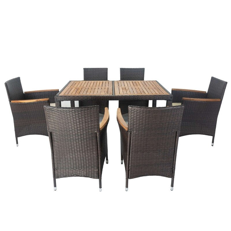 7 piece Outdoor Patio Wicker Dining Set Patio Wicker Furniture Dining Set