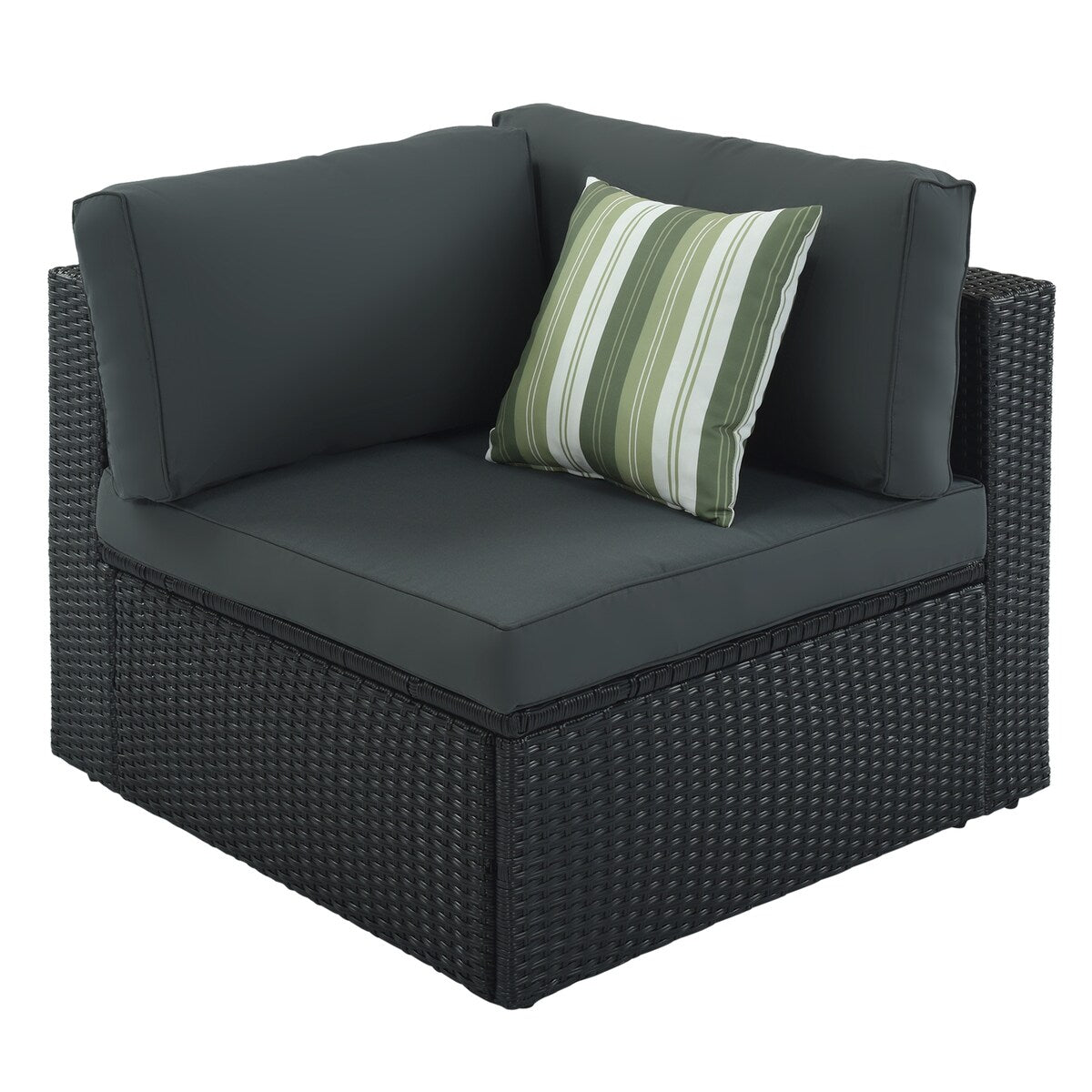 7-piece Outdoor Rattan Wicker Conversation Sofa Set With Colorful Pillows