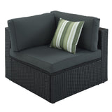 7-piece Outdoor Rattan Wicker Conversation Sofa Set With Colorful Pillows