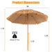 7.2/8 FT Patio Thatched Tiki Umbrella W/Tilt Hawaiian Hula Beach
