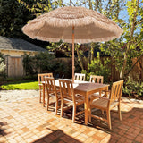 7.2/8 FT Patio Thatched Tiki Umbrella W/Tilt Hawaiian Hula Beach