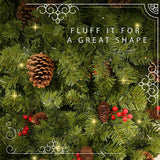 7.5/6ft Upside Down Hanging Quarter Tree, Christmas tree hanging from the ceiling, Xmas Tree with 300 LED Warm White Lights