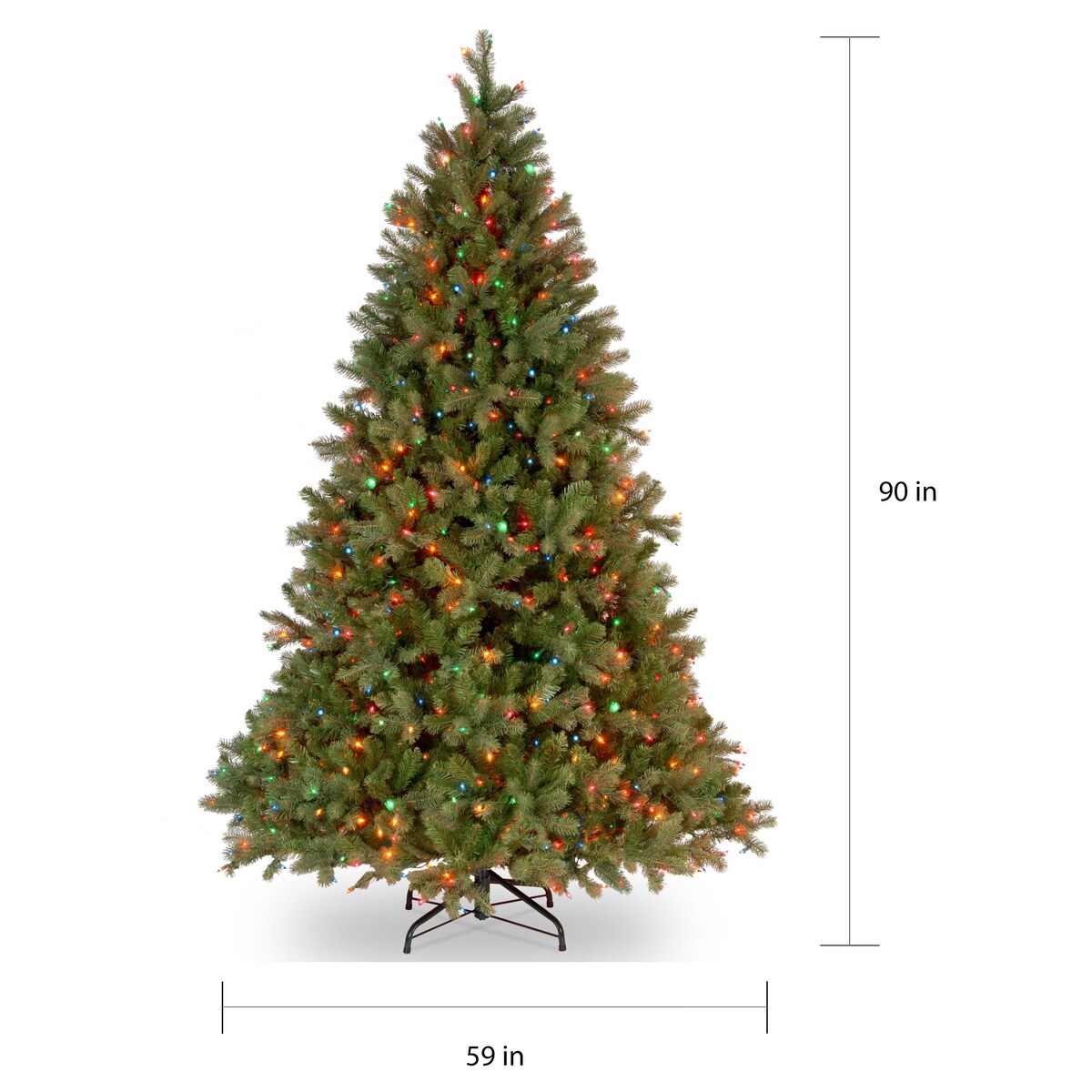 National Tree Company 7.5 ft. Feel-Real Downswept Douglas Fir Hinged Tree with 750 Multi Lights
