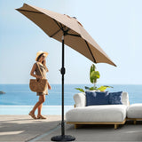 7.5 ft Round Patio Umbrella, Market Umbrella with Tilt and Crank lift (Tan Color)