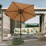 7.5 ft Round Patio Umbrella, Market Umbrella with Tilt and Crank lift (Tan Color)