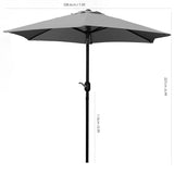 7.5 ft Round Patio Umbrella, Market Umbrella with Tilt and Crank lift (Tan Color)