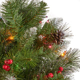 7.5-ft Spruce Pre-Lit or Unlit Artificial Christmas Tree with Glitter Branches Red Berries Pinecones by Christopher Knight Home