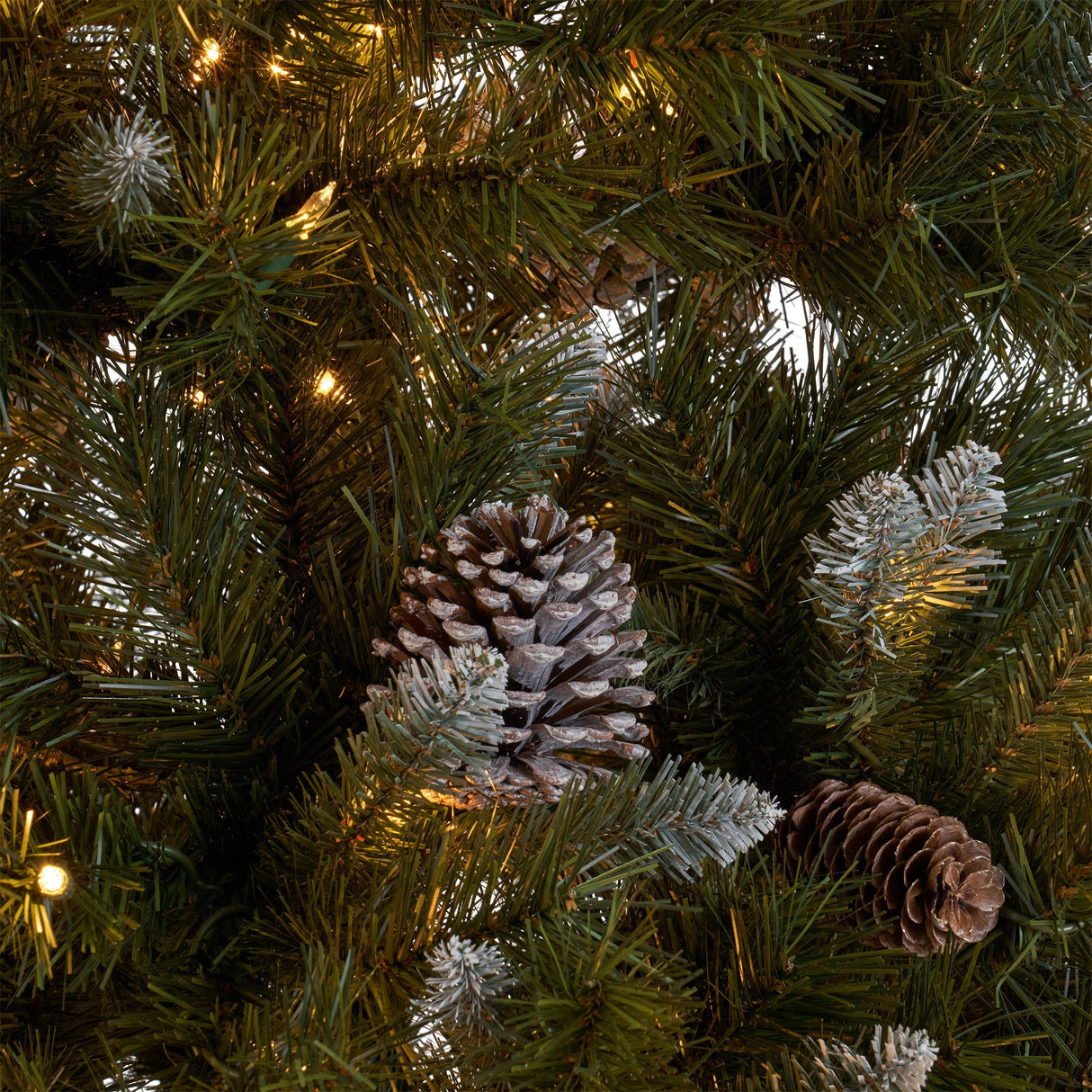 7.5-ft Spruce Pre-Lit or Unlit Artificial Christmas Tree with Frosted Branches Red Berries Pinecones by Christopher Knight Home