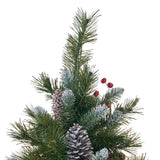 7.5-ft Spruce Pre-Lit or Unlit Artificial Christmas Tree with Frosted Branches Red Berries Pinecones by Christopher Knight Home